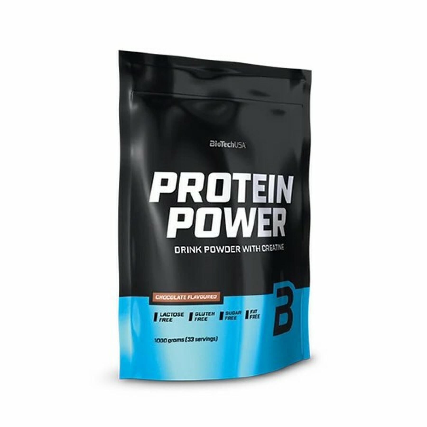 Lot de 10 sacs de proteines Biotech USA power - Chocolate - 1kg