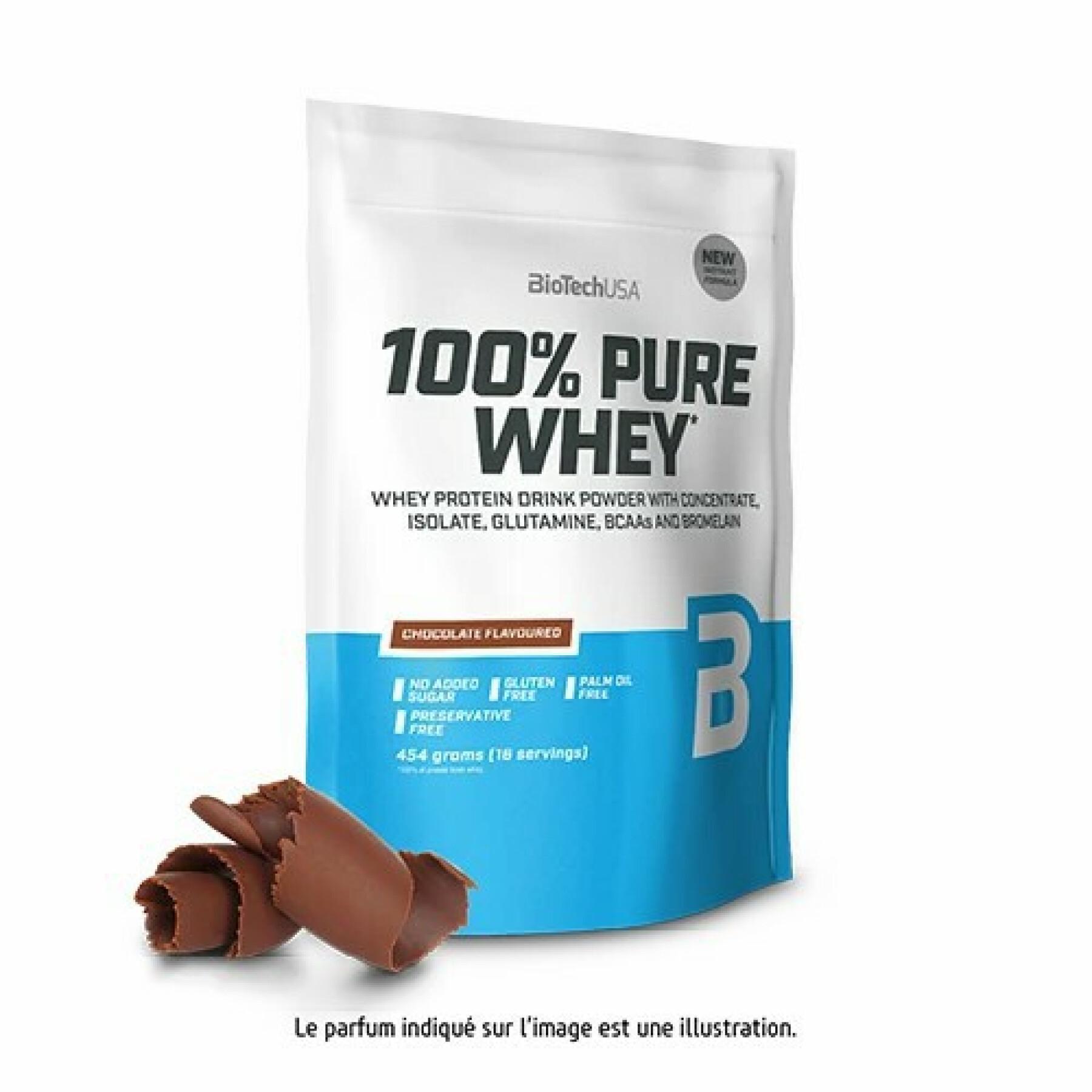 Lot de 10 sacs de protéines 100 % pur lactosérum Biotech USA - Chocolate - 454g