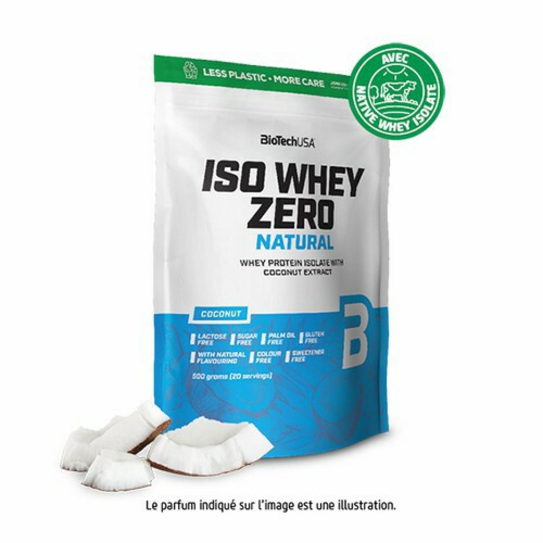Lot de 10 sacs de protéines Biotech USA iso whey zero lactose free - Coco - 500g