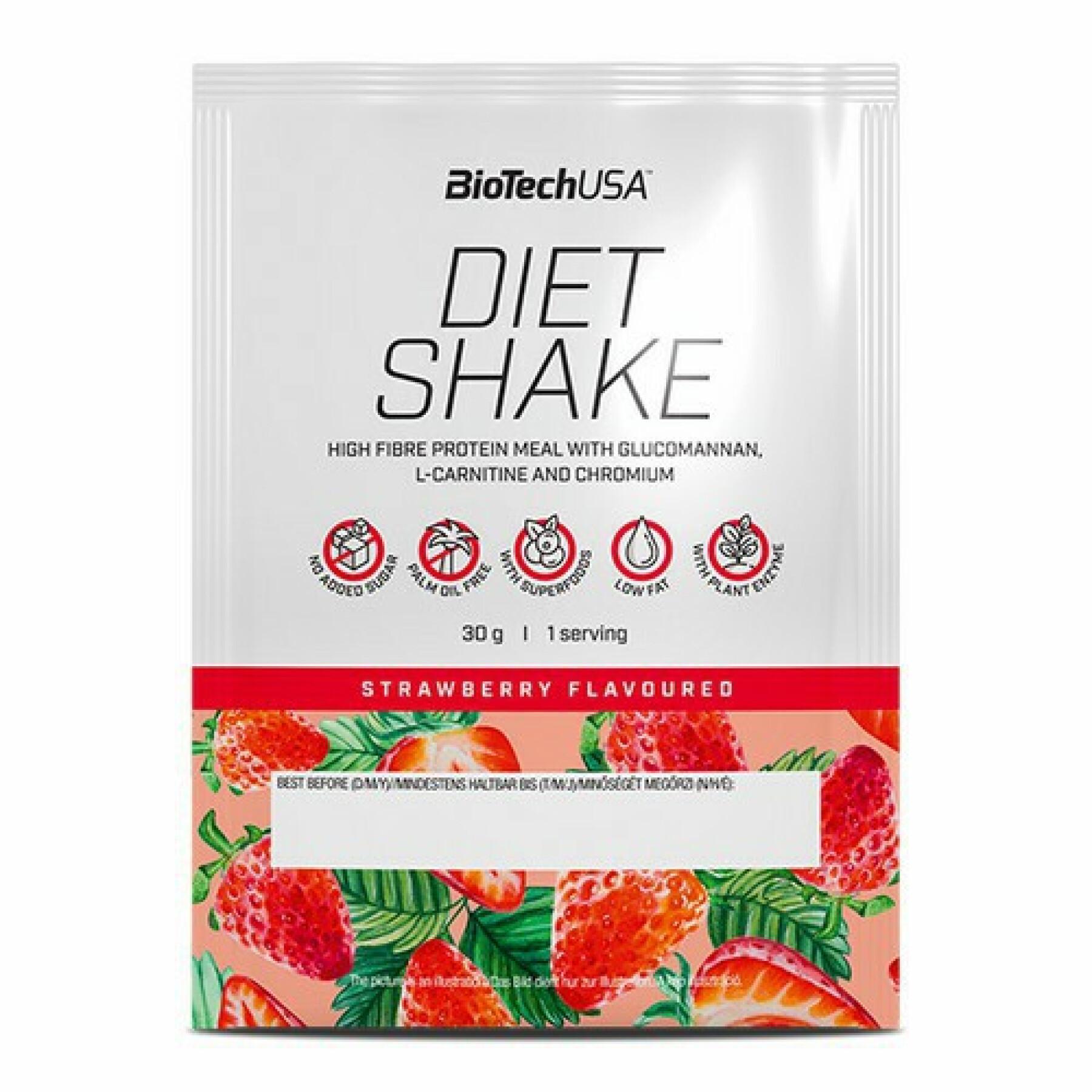 Lot de 50 sachets de protéines Biotech USA diet shake - Fraise - 30g