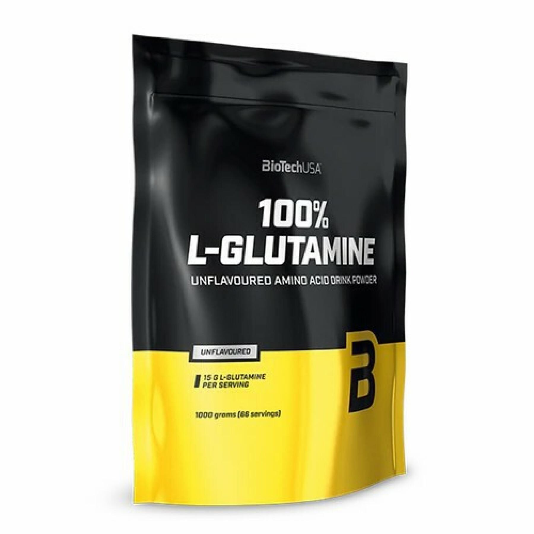 Lot de 10 sacs d'acides aminés Biotech USA 100% l-glutamine - 1kg
