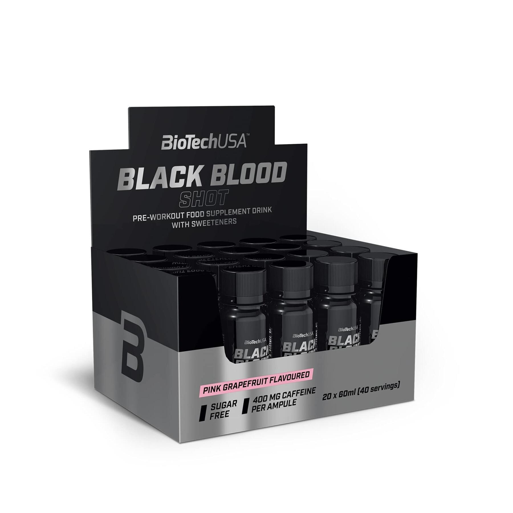 Lot de 20 ampoules de booster Biotech USA black blood shot - Pamplemousse rose