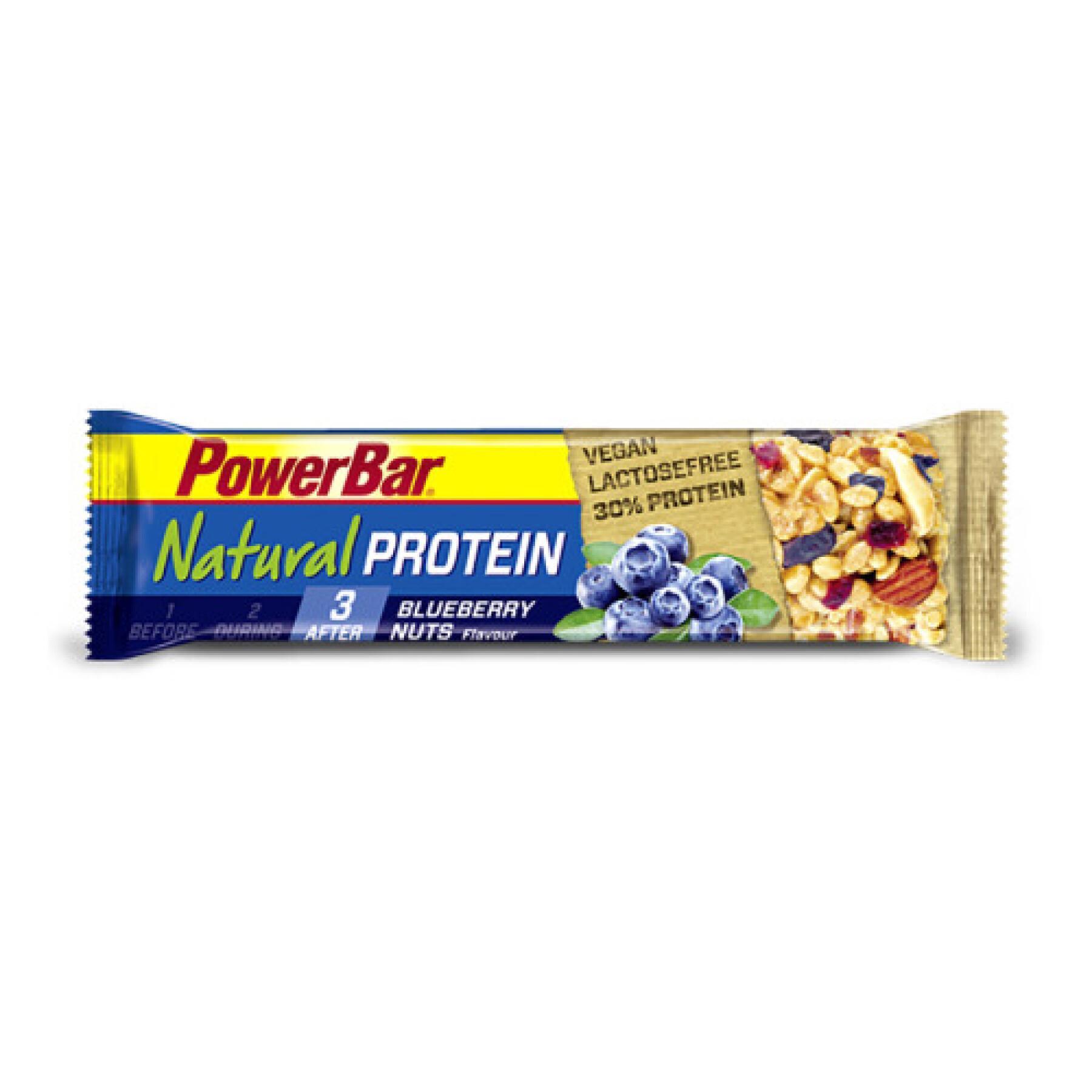 Lot de 24 barres PowerBar Natural Protein Vegan - Blueberry Bliss