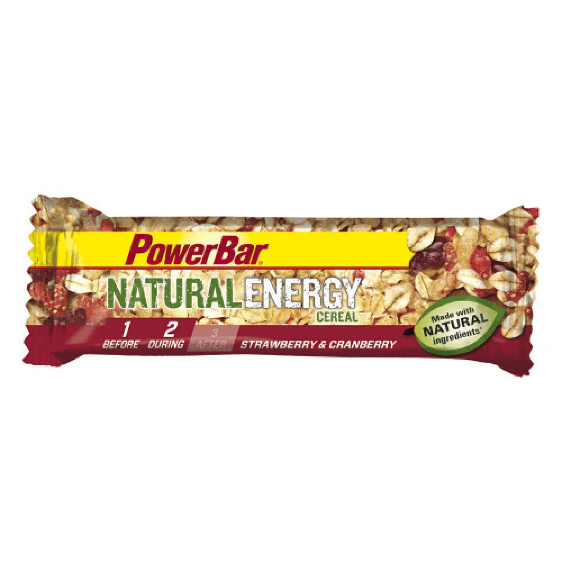 Lot de 24 barres PowerBar Natural Energy Cereals - Strawberry & Cranberry