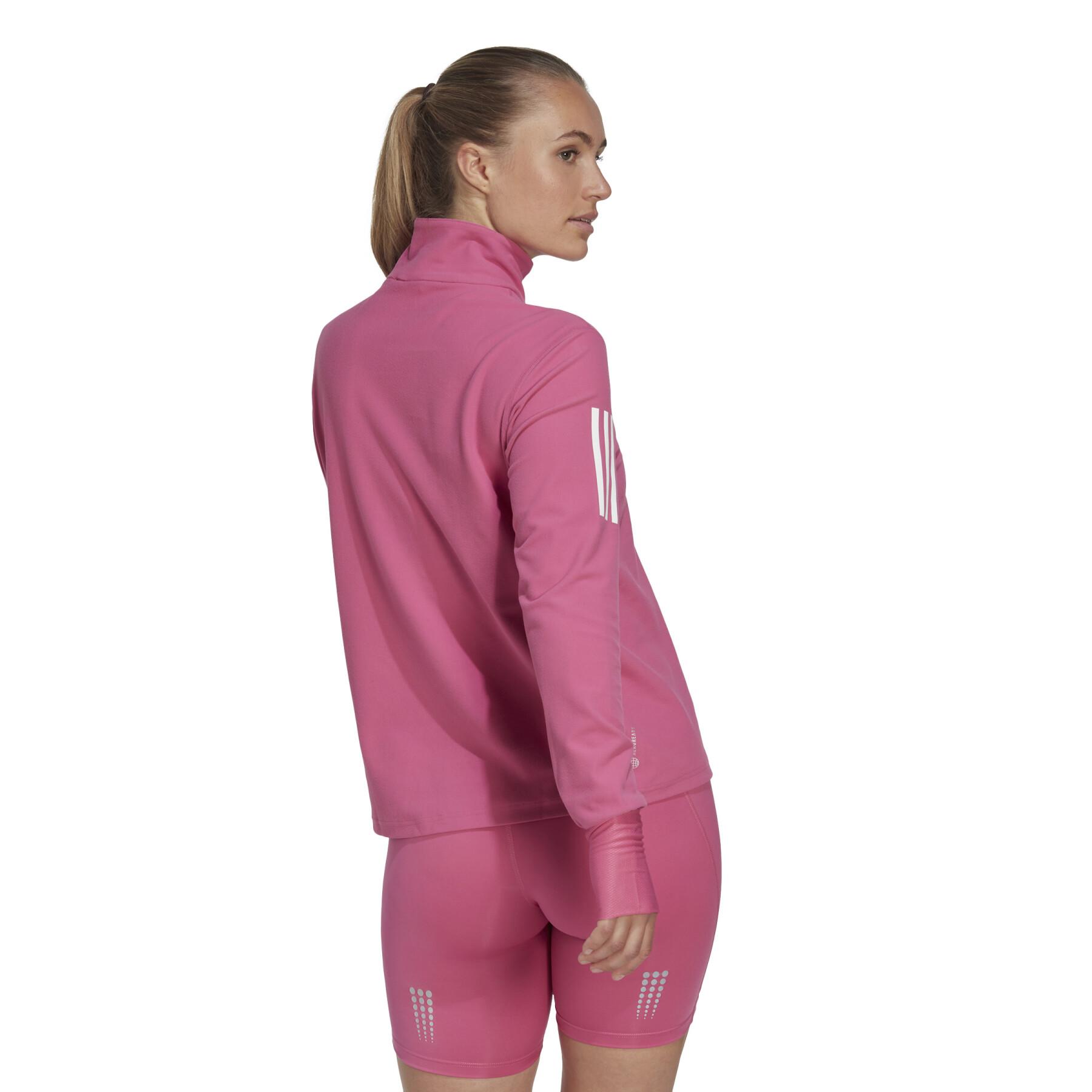 Sweatshirt de running demi-zippé femme adidas Own the Run