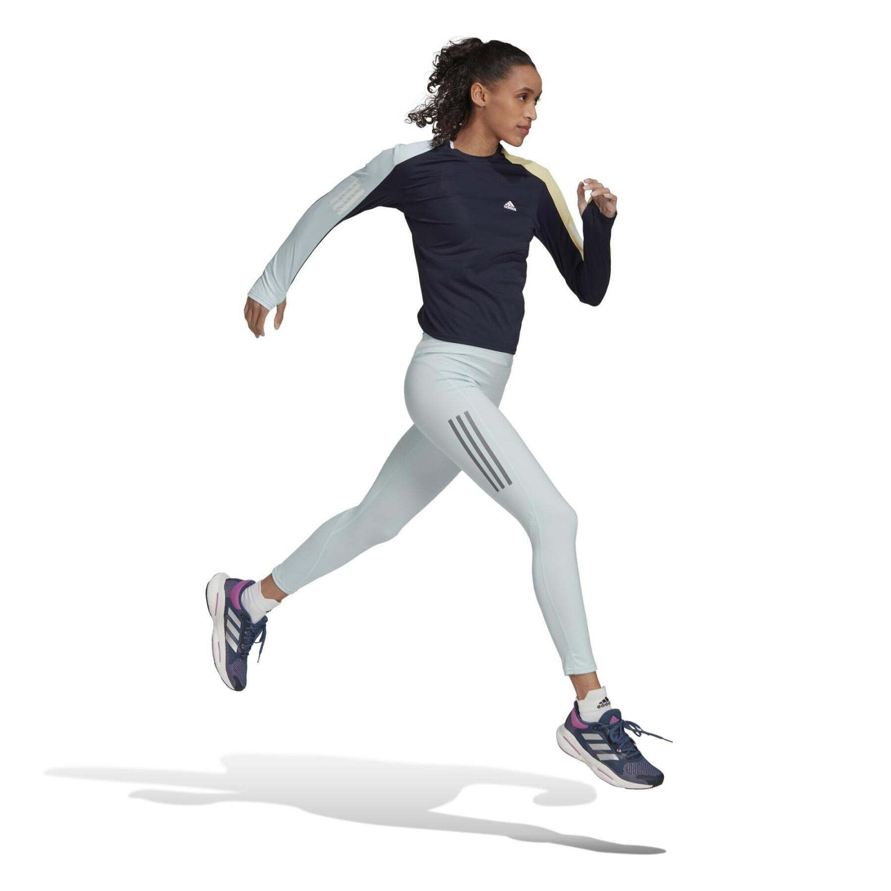 Maillot à manches longues de course à pied à blocs de couleurs femme adidas Own the Run