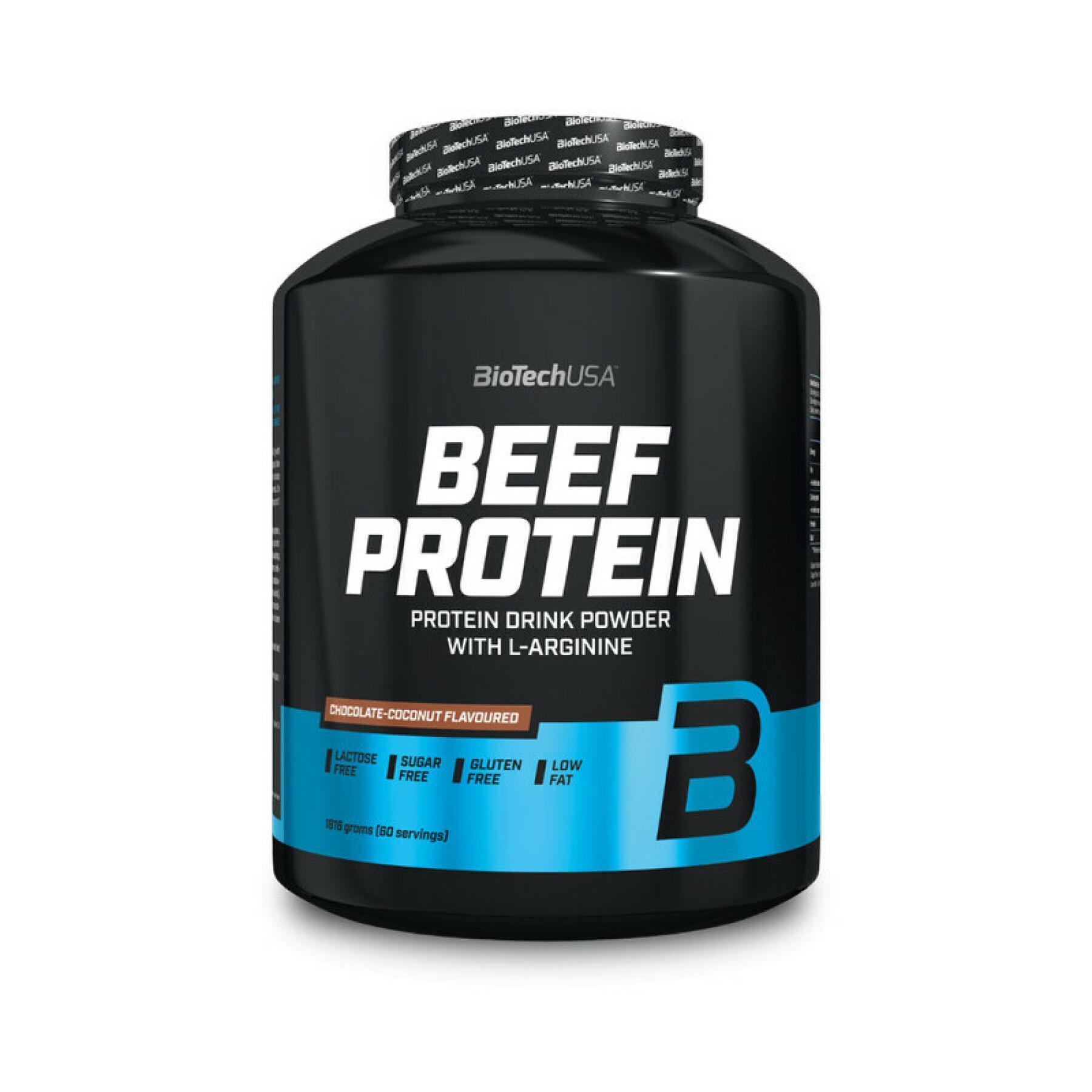 Pot de protéine de bœuf Biotech USA - Vanille-cannelle - 1,816kg