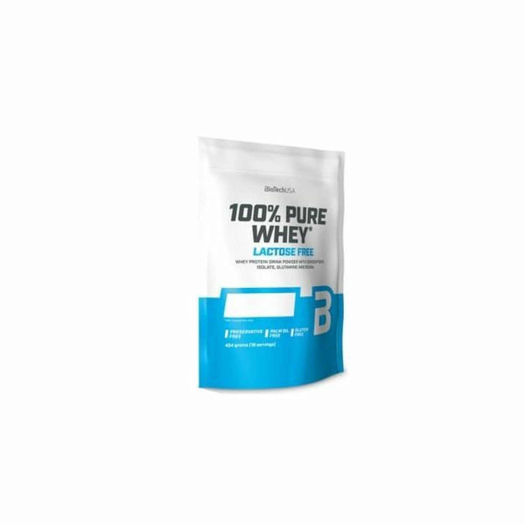 Lot de 10 sacs de protéines Biotech USA 100% pure whey lactose free - Chocolate - 454g