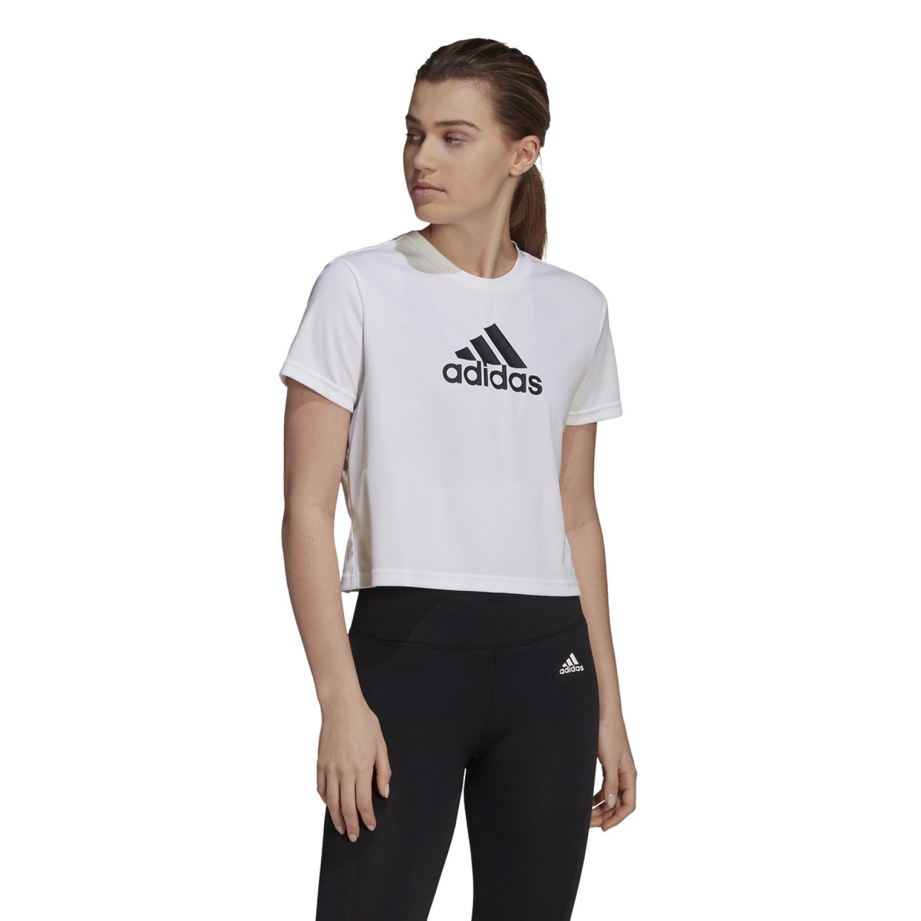 ديدوكس T-shirt court femme adidas Aeroready Designed 2 Move Logo Sport ديدوكس