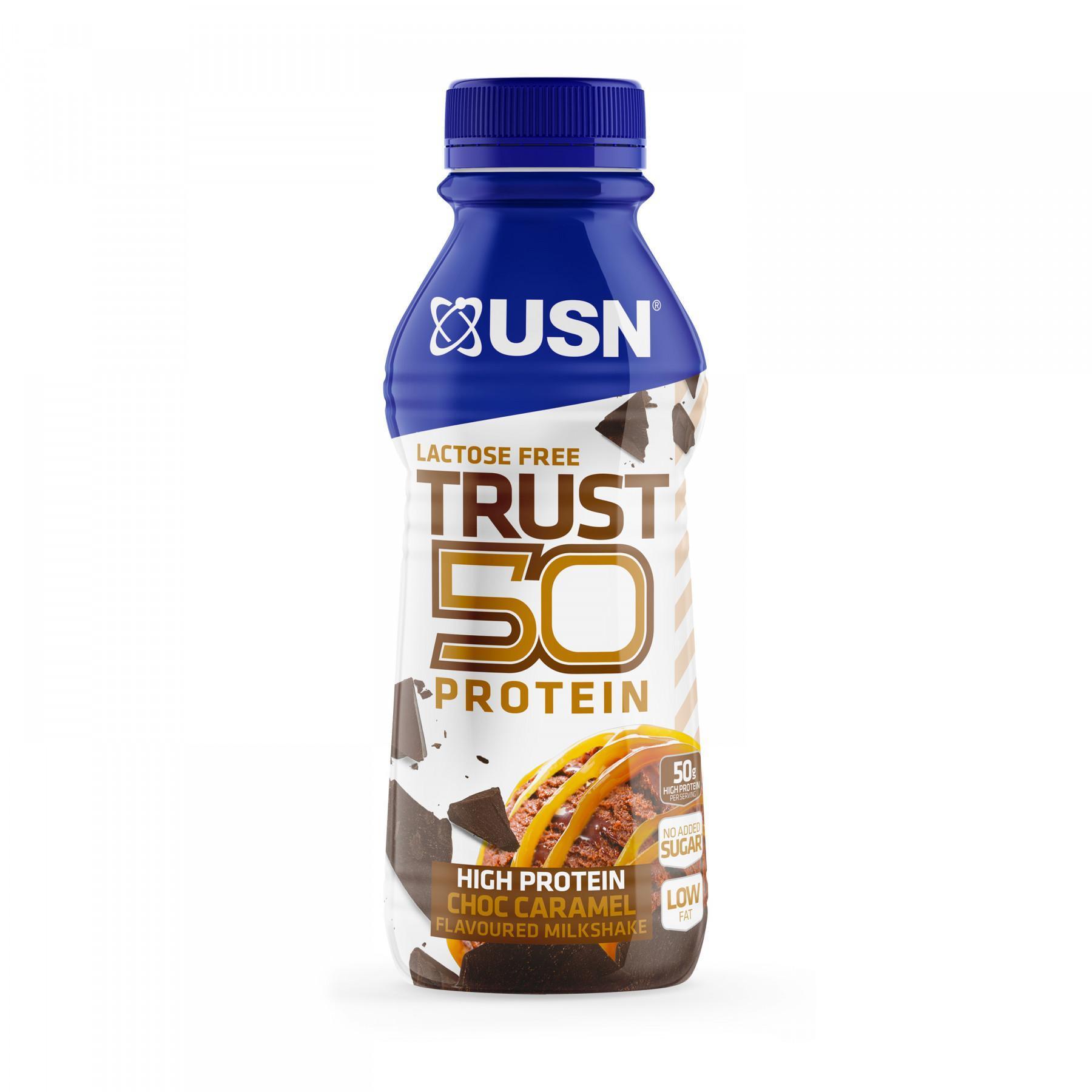 Lot de 6 boissons Chocolat Caramel 500mL USN Trust Protein Fuel 50