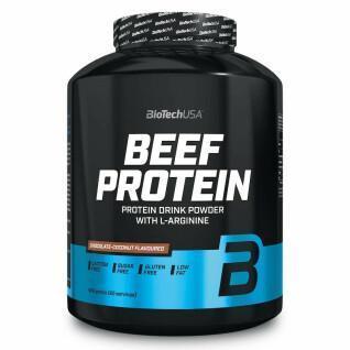 Pot de protéine de bœuf Biotech USA - Fraise - 1,816kg (x2)