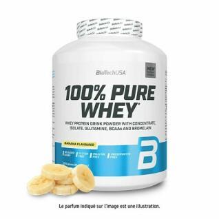 Pot de protéines 100 % pur lactosérum Biotech USA - Banane - 2,27kg (x2)
