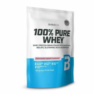 Lot de 10 sacs de protéines 100 % pur lactosérum Biotech USA - Cerise yaourt - 454g
