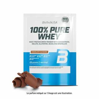 Lot de 50 sachets de protéines 100 % pur lactosérum Biotech USA - Chocolate - 28g