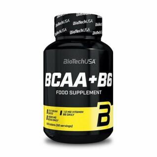 Lot de 12 pots d'acide aminés Biotech USA bcaa+b6 - 100 comp