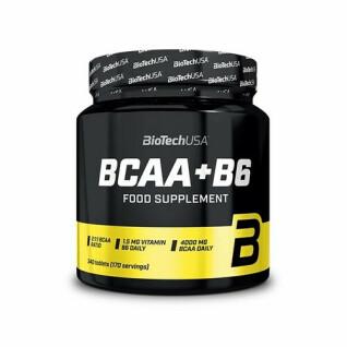 Lot de 12 pots d'acide aminés Biotech USA bcaa+b6 - 340 comp