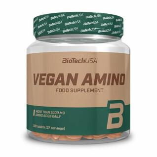Lot de 10 pots de d'acides aminés Biotech USA vegan amino - 300 comp
