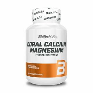 Lot de 12 pots de vitamine calcium-magnesium Biotech USA - 100 comp