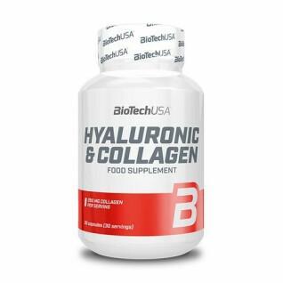Lot de 12 pots de vitamine hyaluronique et collagène Biotech USA - 30 gélul