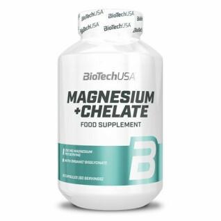 Lot de 12 pots de vitamine magnésium + chélate Biotech USA - 60 Gélul