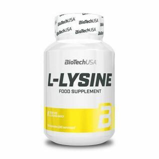 Lot de 12 pots de vitamine Biotech USA l-lysine - 90 Gélul