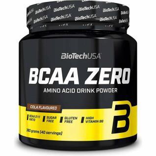 Lot de 10 pots d'acides aminés Biotech USA bcaa zero - Cola - 360g