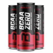 Lot de 24 canettes de boissons énergissantes Biotech USA BCAA ZERO Energy Drink - Framnoise-lime