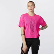 T-shirt femme New Balance achiever keyhole back graphic